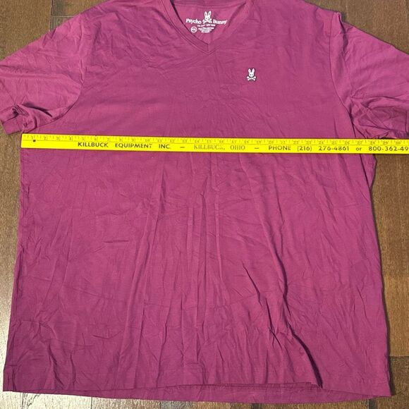 Psycho bunny mens v neck t shirt size 4XL burgandy casual Pima cotton - Picture 6 of 6